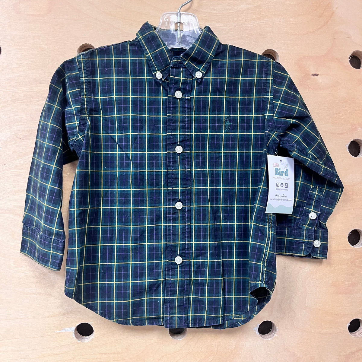 Black & Green Plaid Button Up Shirt