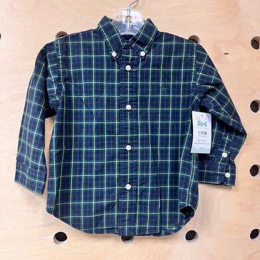 Black & Green Plaid Button Up Shirt