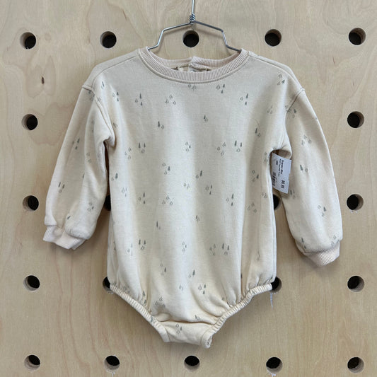 Cream Trees Bubble Romper