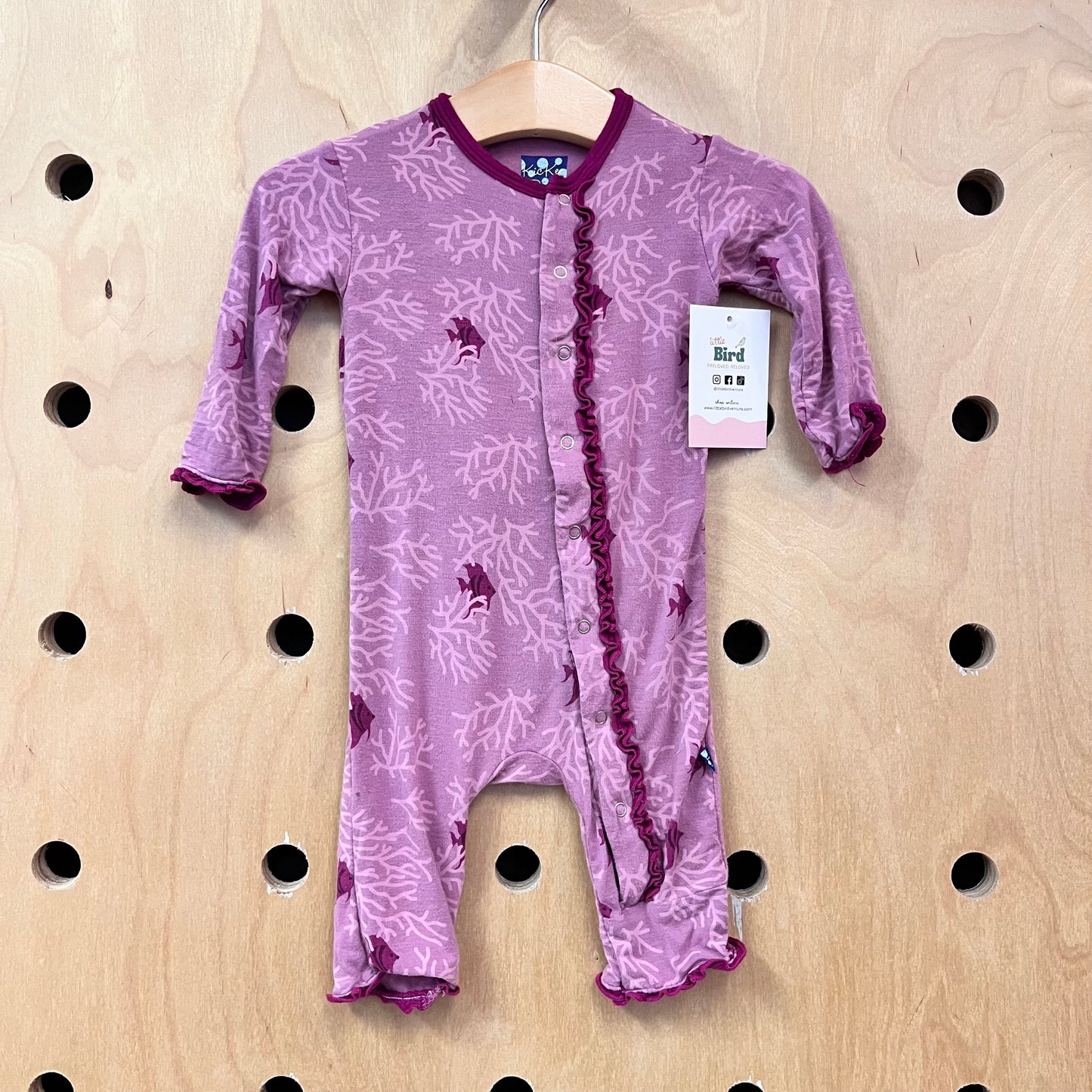 Purple Coral Fish Bamboo Romper