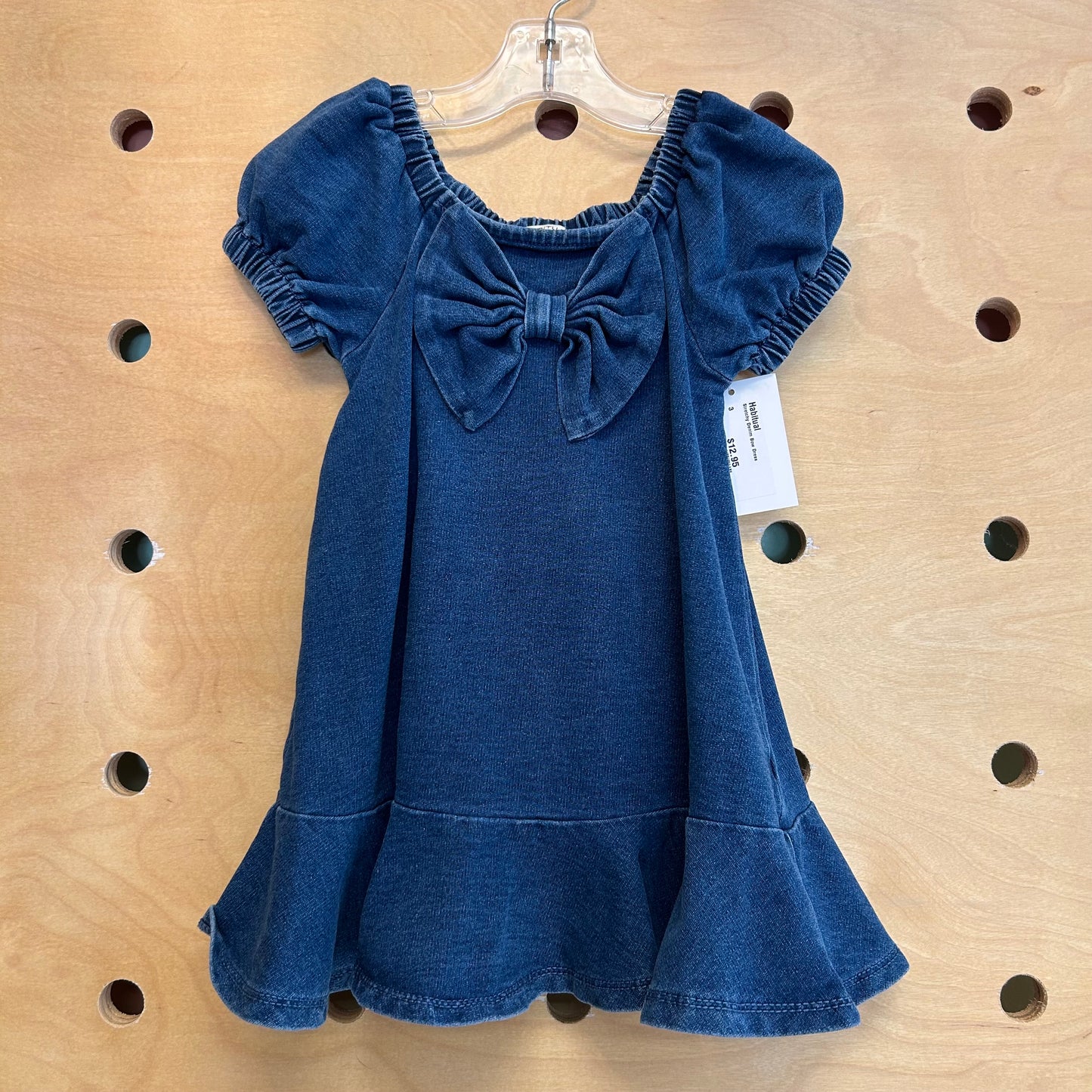 Stretchy Denim Bow Dress