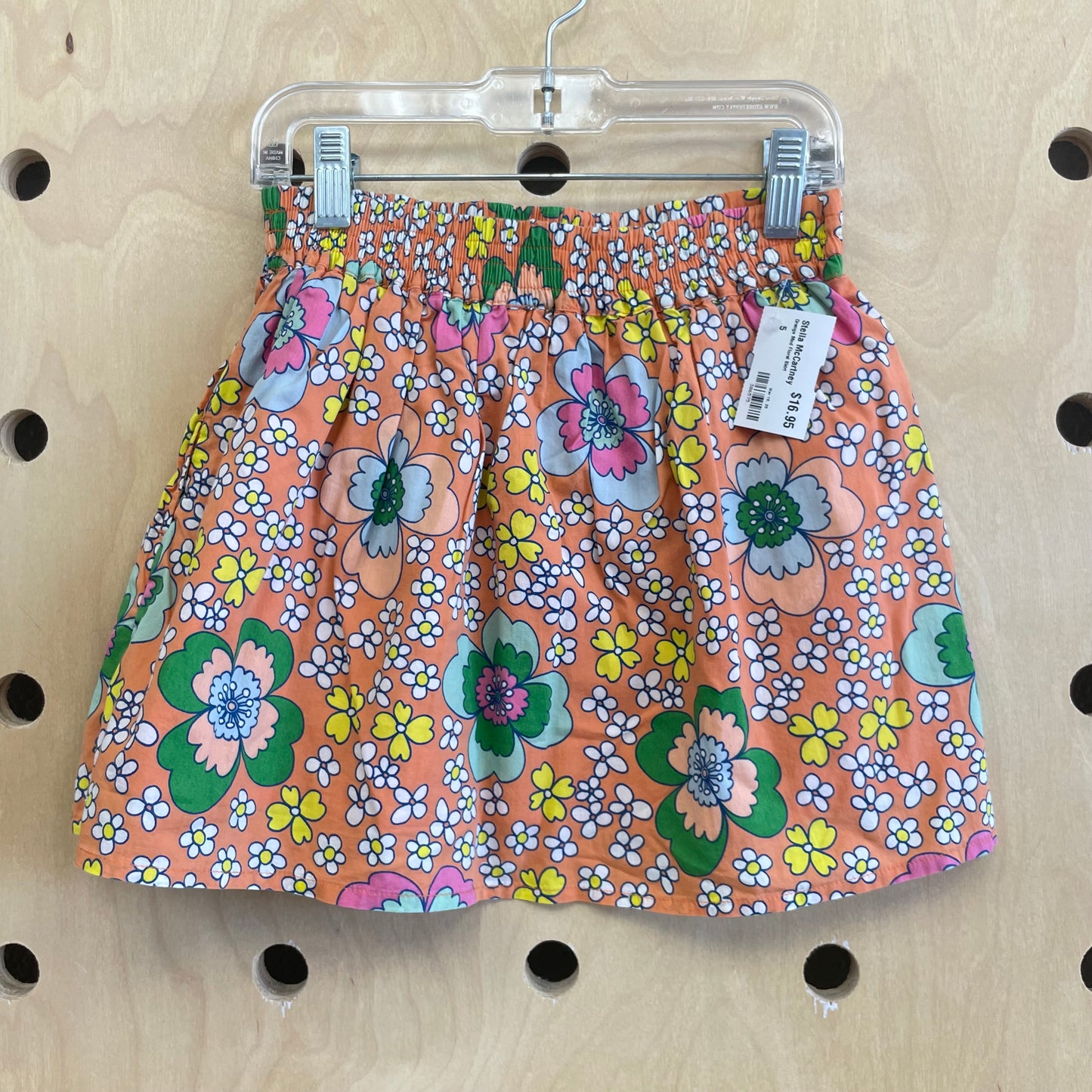 Orange Mod Floral Skirt