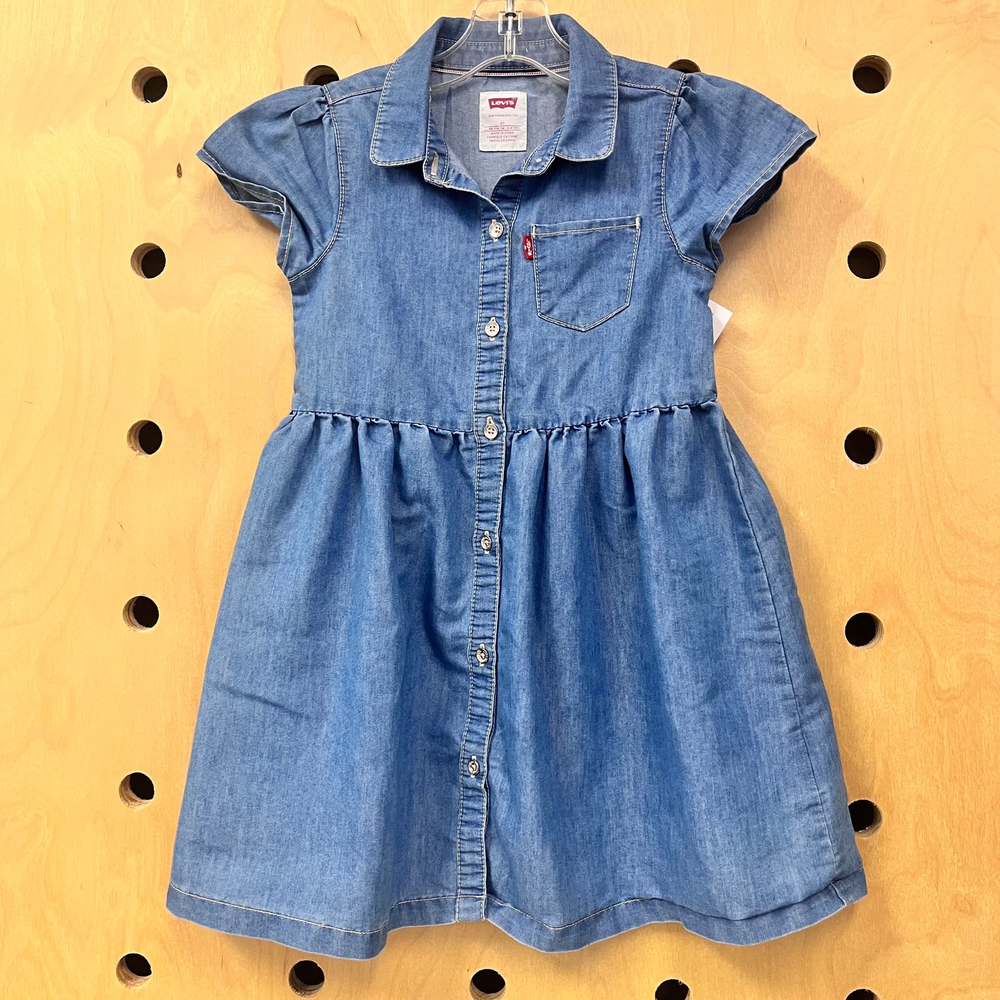 Blue Button Up Denim Dress