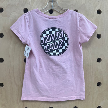 Pink Checkerboard Logo Tee