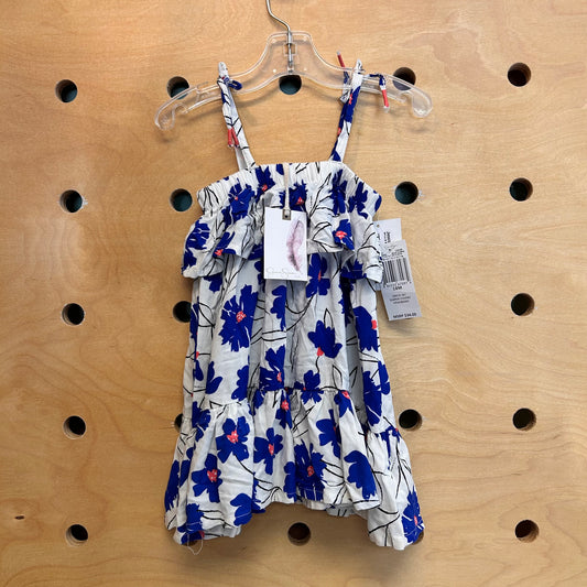 White & Blue Floral Dress NEW!