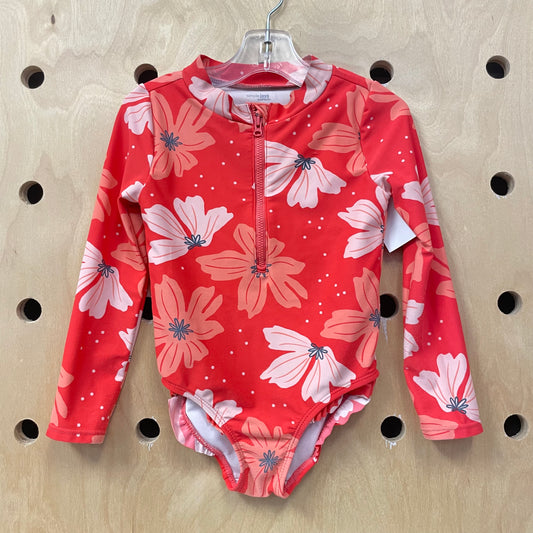 Red Floral Swimsuit