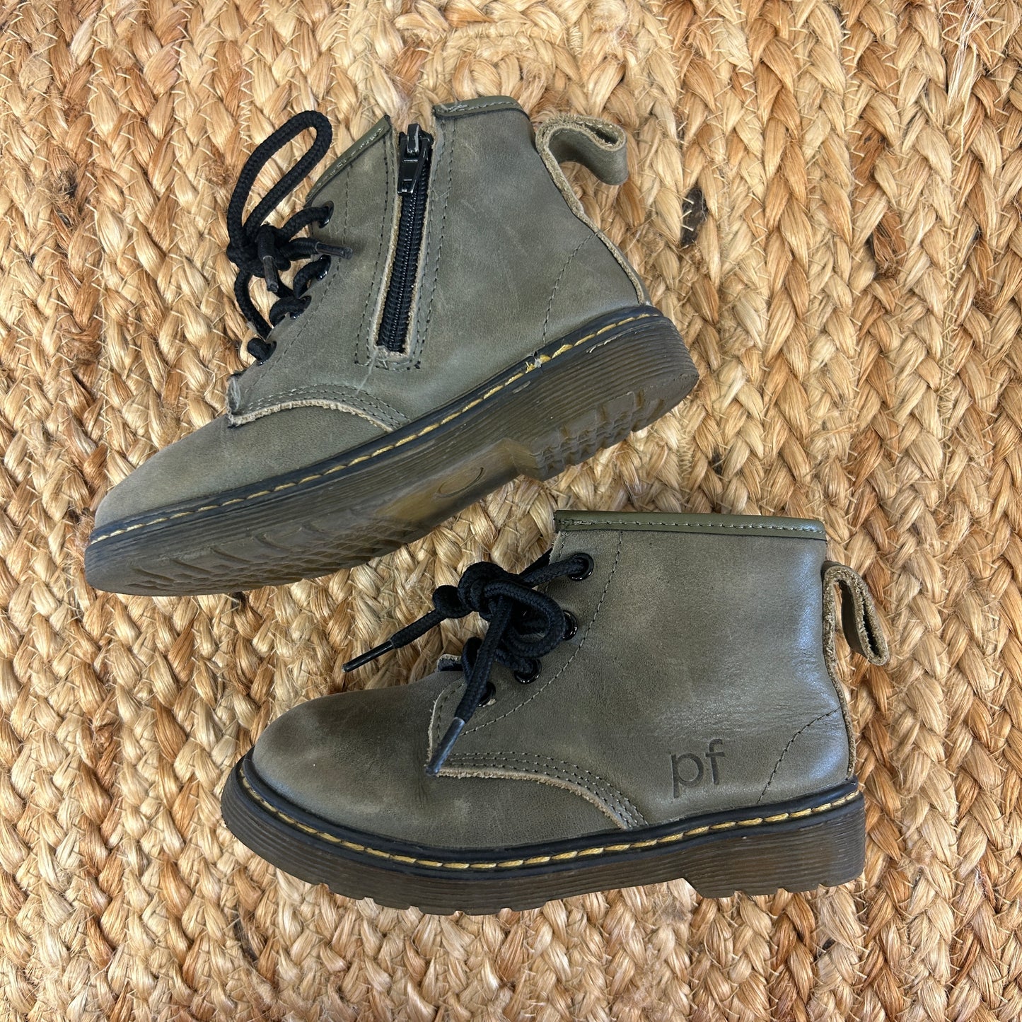 Army Green Lace Ankle Boots