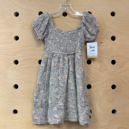 Beige Floral Gauze Dress