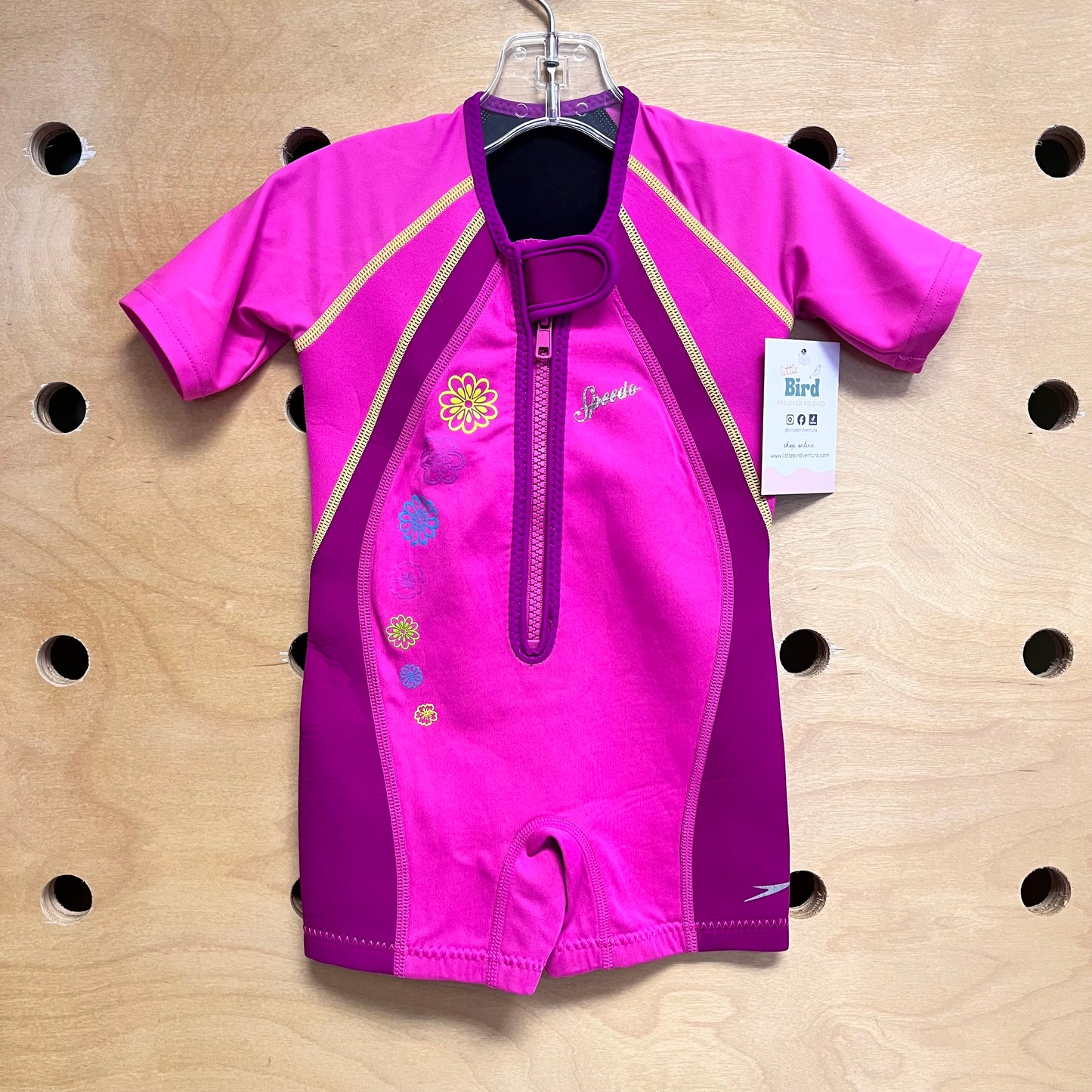 Pink Floral Rash Guard Suit