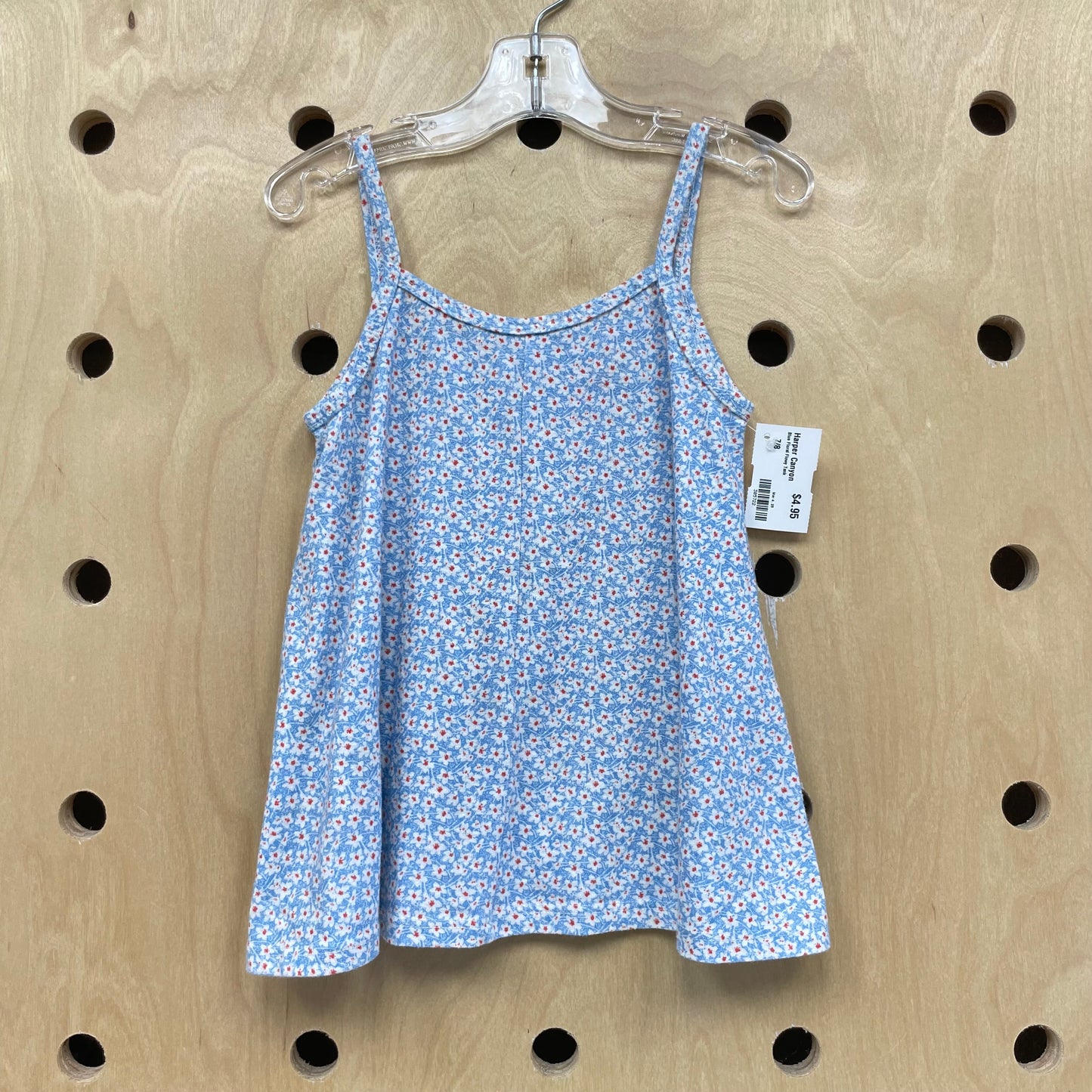 Blue Floral Flowy Tank