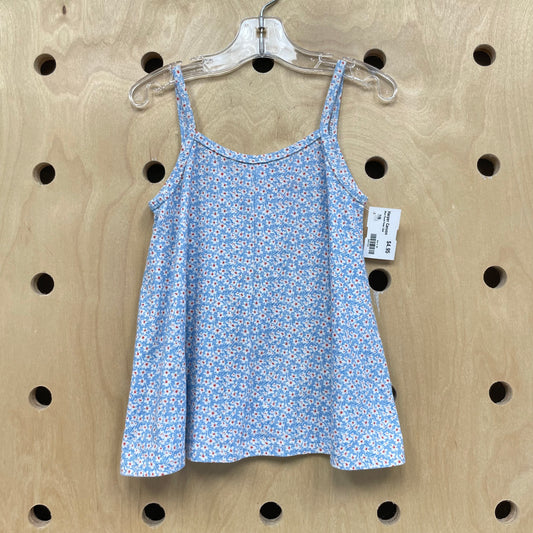 Blue Floral Flowy Tank