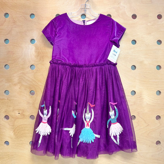 Plum Velour Tulle Ballerina Cats Dress