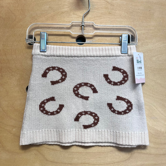 White/Brown Knit Horseshoe Skirt