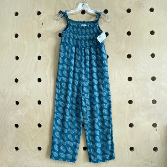Teal Smocked Palms Bamboo Romper