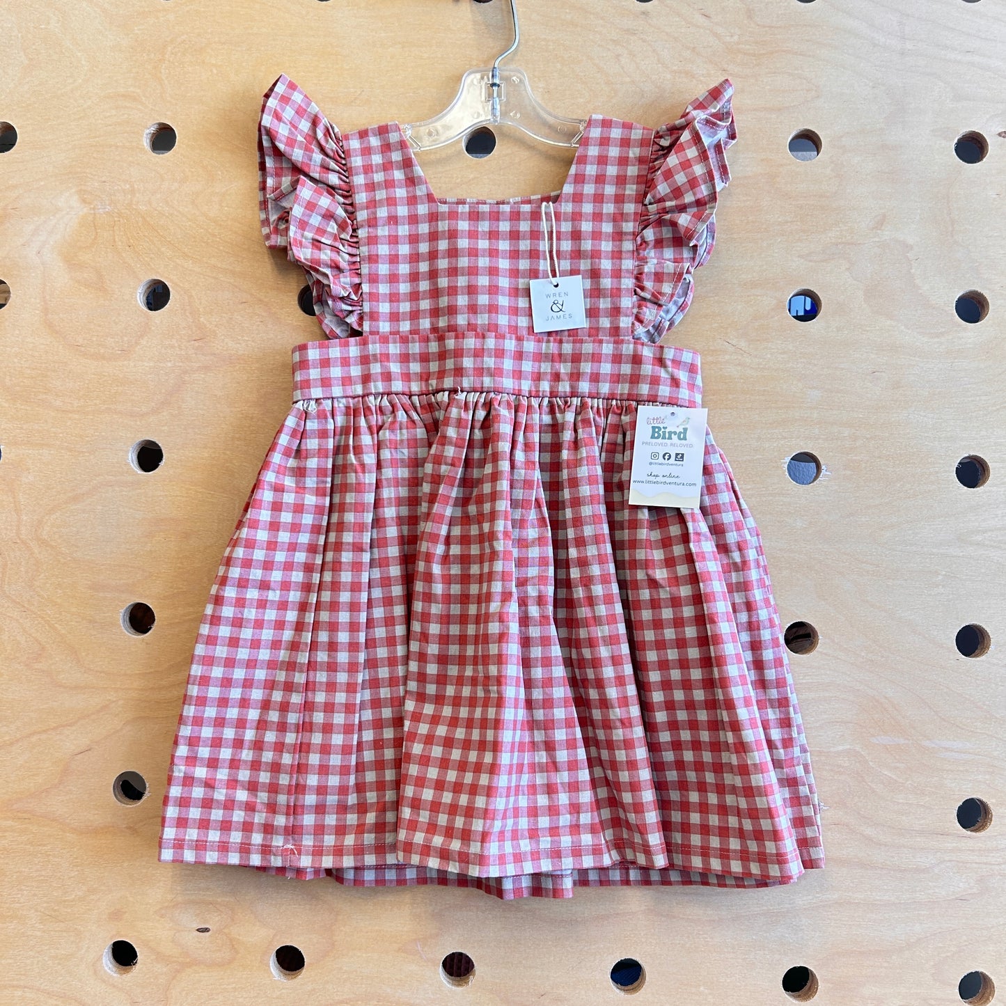 Blush Gingham Linen Blend Dress NEW!