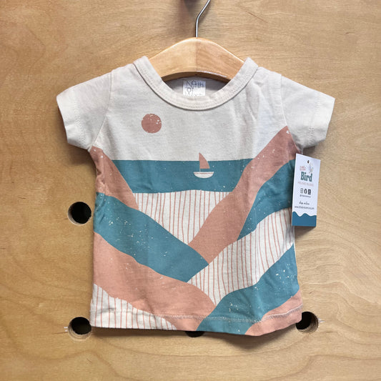 Tan/Teal Sailboat Tee