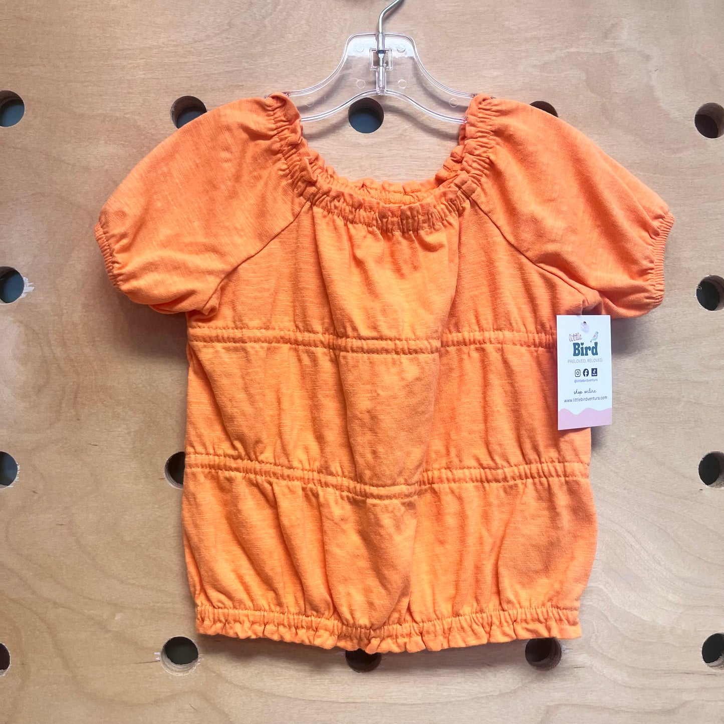Orange Gathered Top