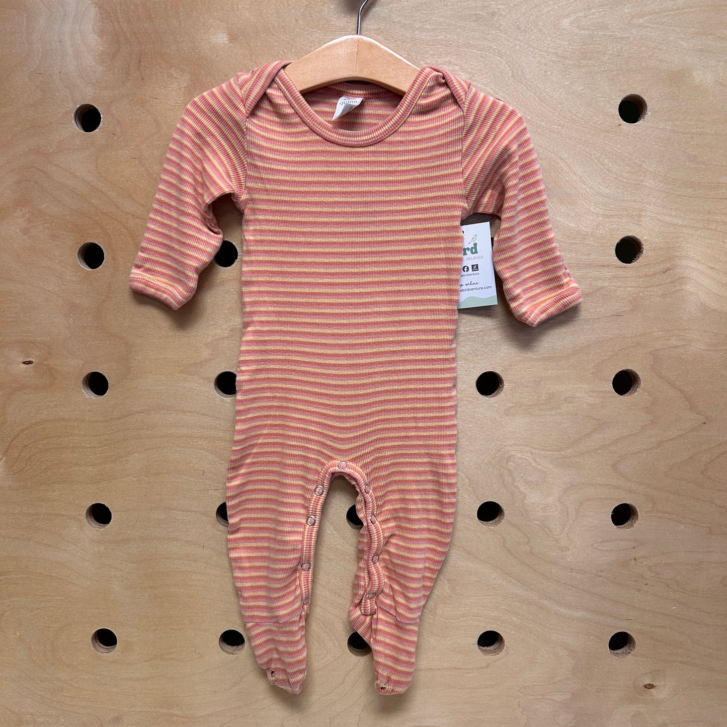 Organic Orange/Yellow Striped Ribbed Footies