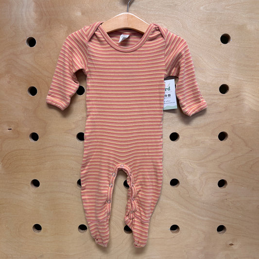 Organic Orange/Yellow Striped Ribbed Footies