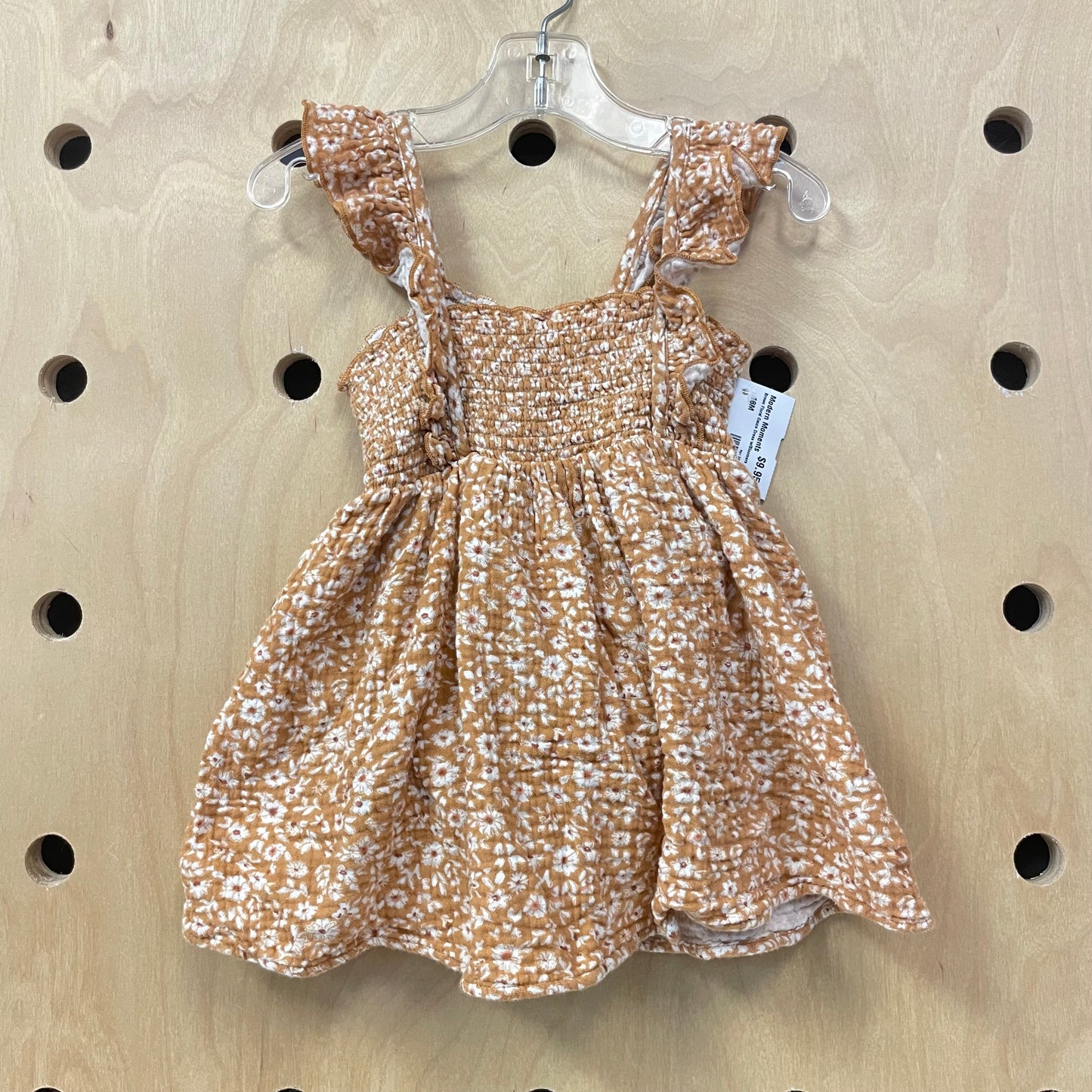 Brown Floral Gauze Dress w/Bloomers