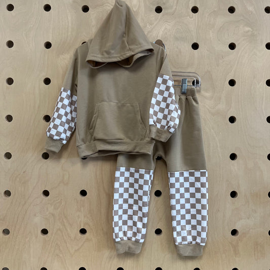 Beige Checkered Outfit