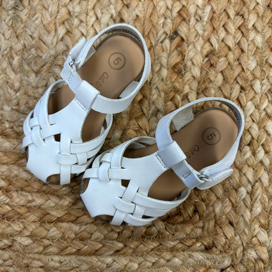White Basket Weave Sandals
