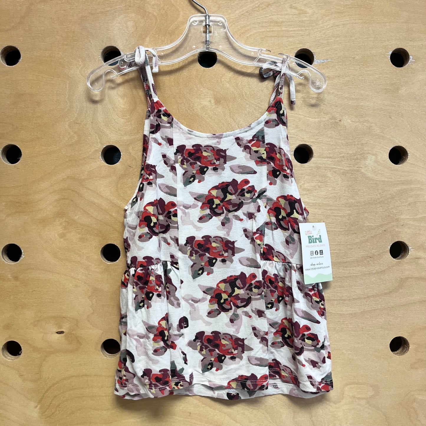 White Colorful Pattern Organic Tank