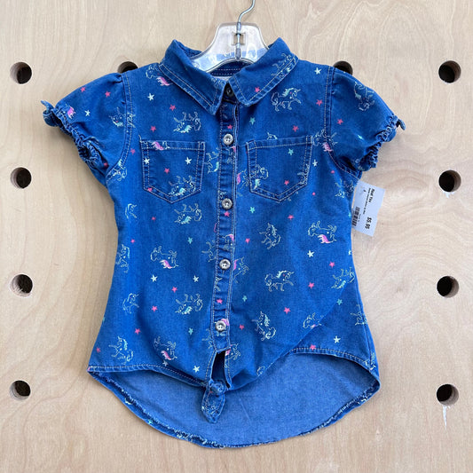 Denim Unicorn Button Up Shirt