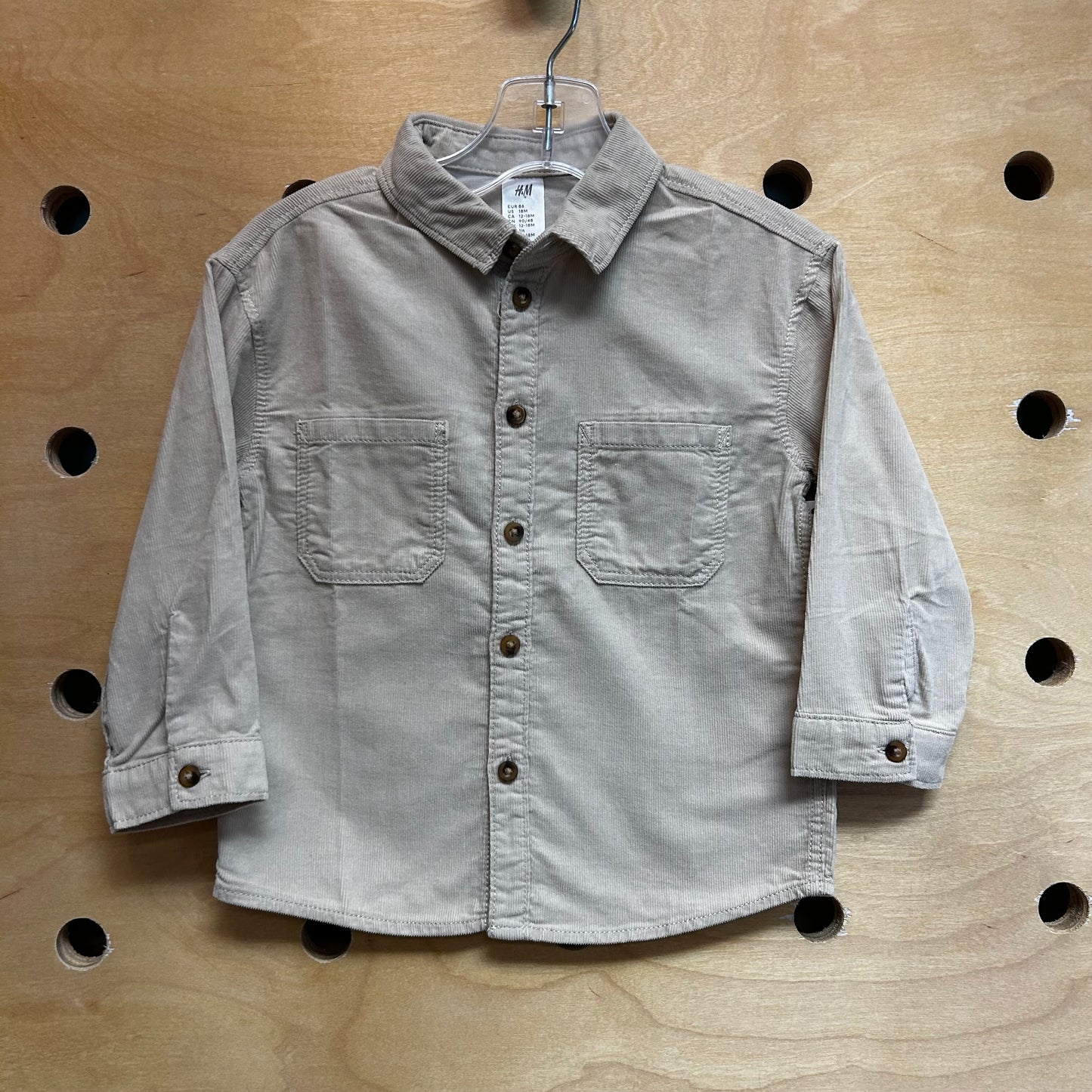 Tan Cord Button Up LS
