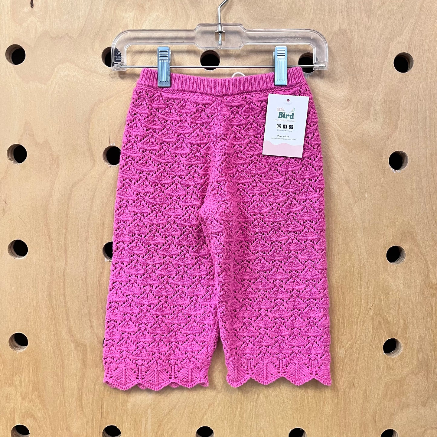 Pink Crochet Wide Leg Pants