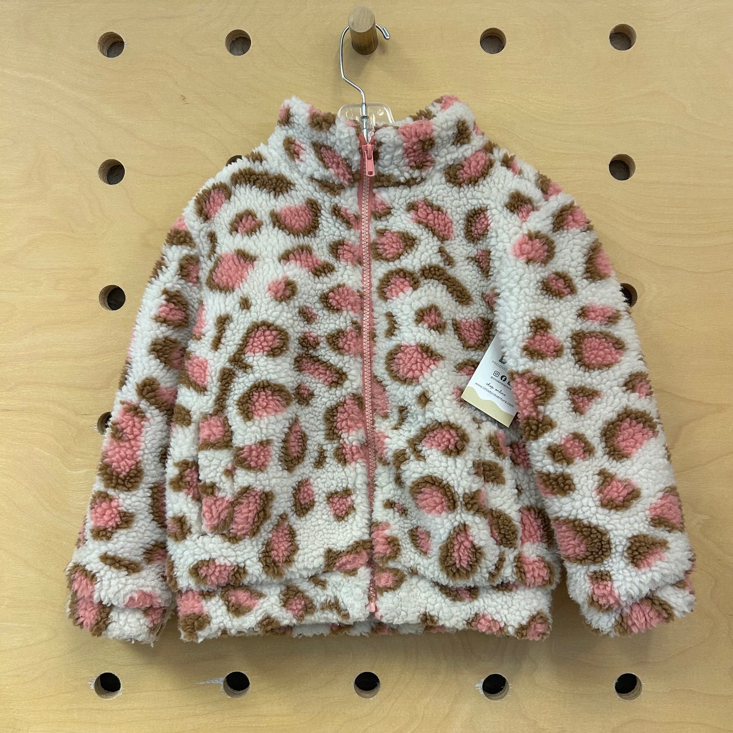 Cream & Pink Sherpa Jacket
