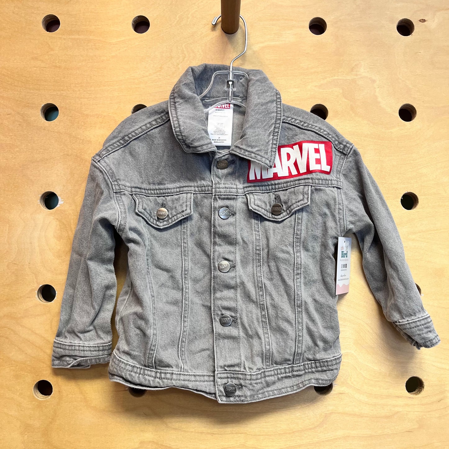 Grey Marvel Denim Jacket
