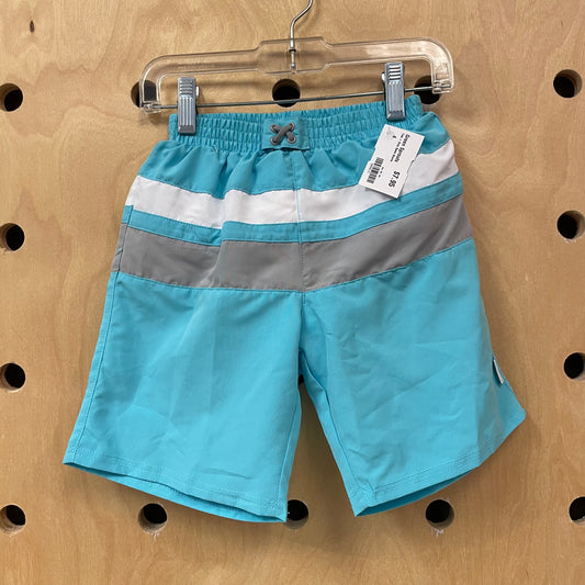 Teal + Grey Swim Shorts