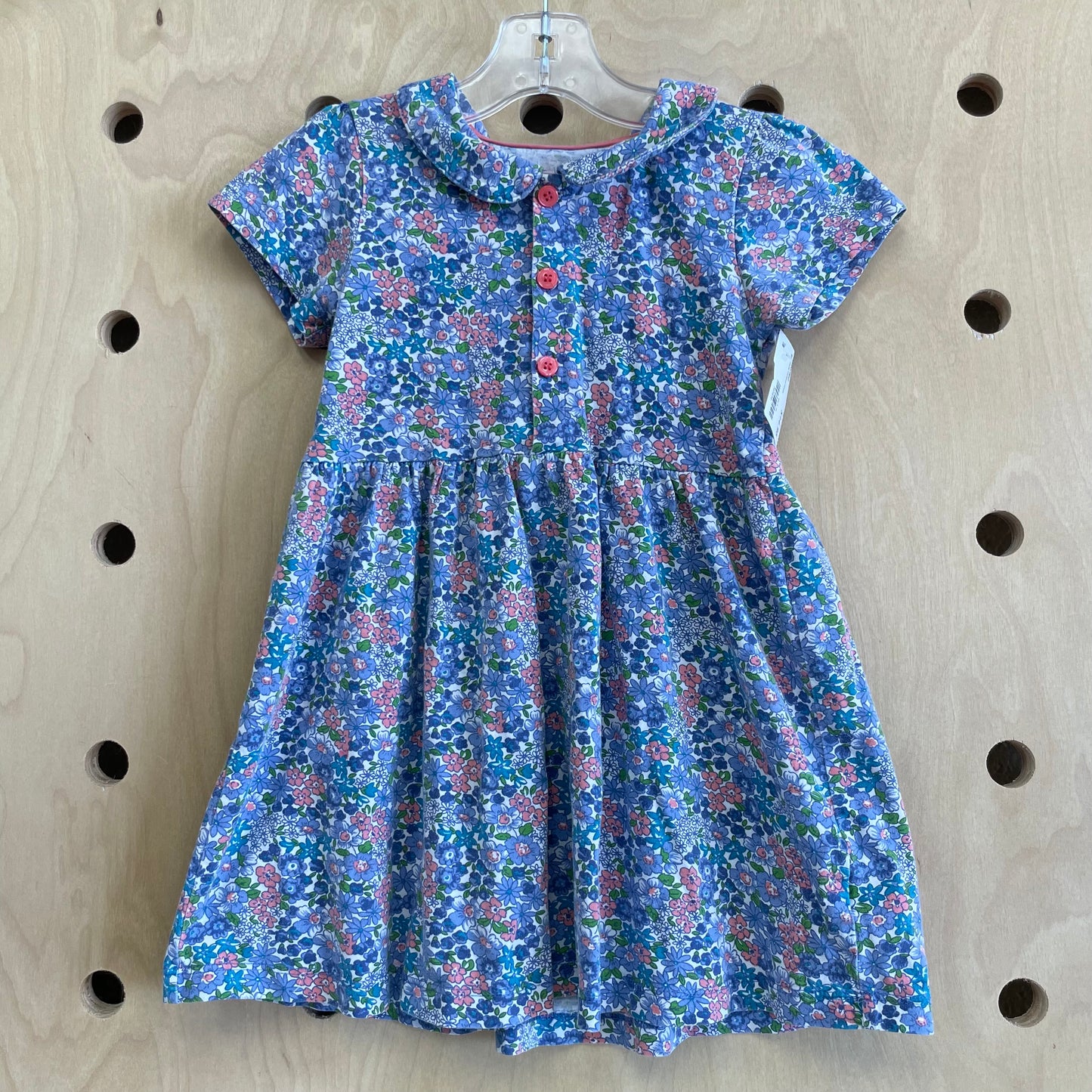 Blue Floral Collared Dress