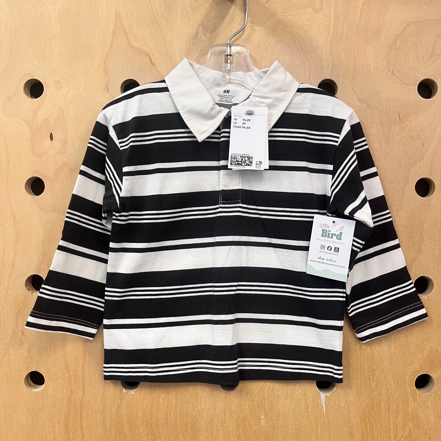 Black/White Striped LS NEW!
