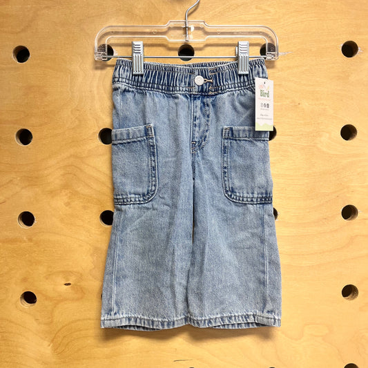 Wide Leg Pull On Denim