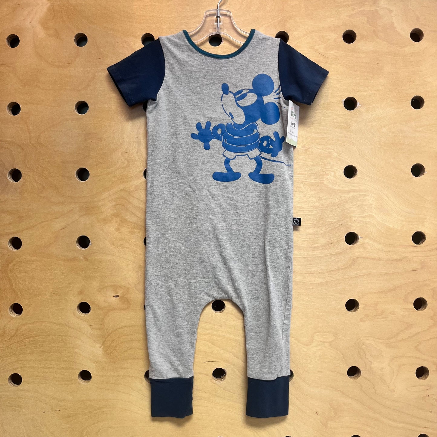 Grey/Blue Mickey Romper