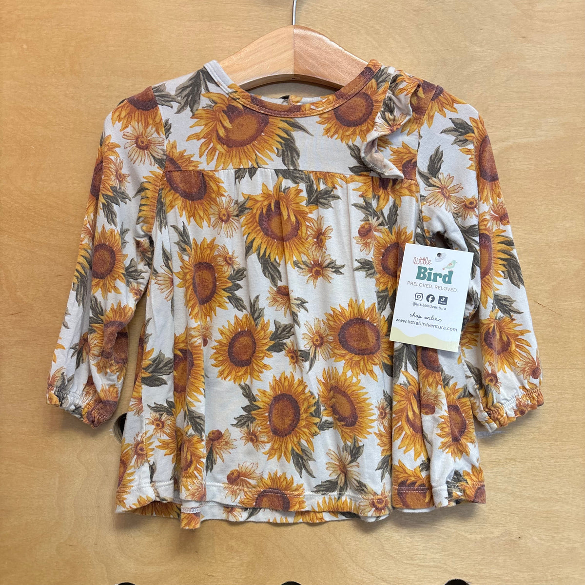 White/Yellow Bamboo Sunflowers Dress