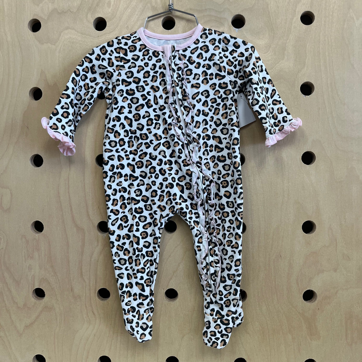 Pink & White Animal Print Footies