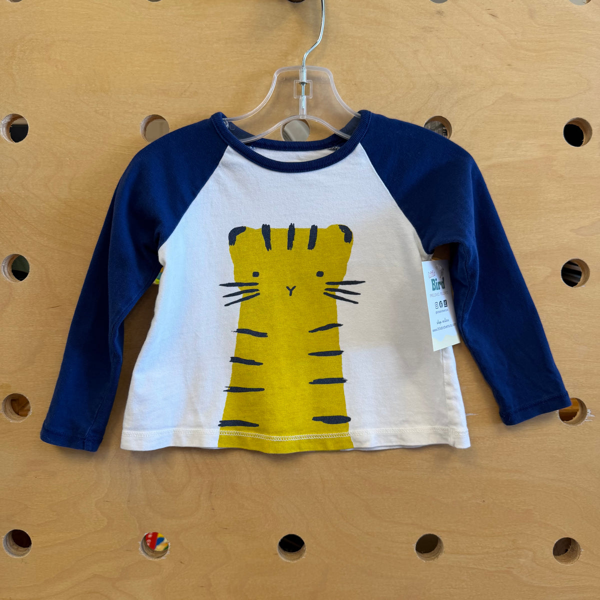 White/Navy Leopard LS