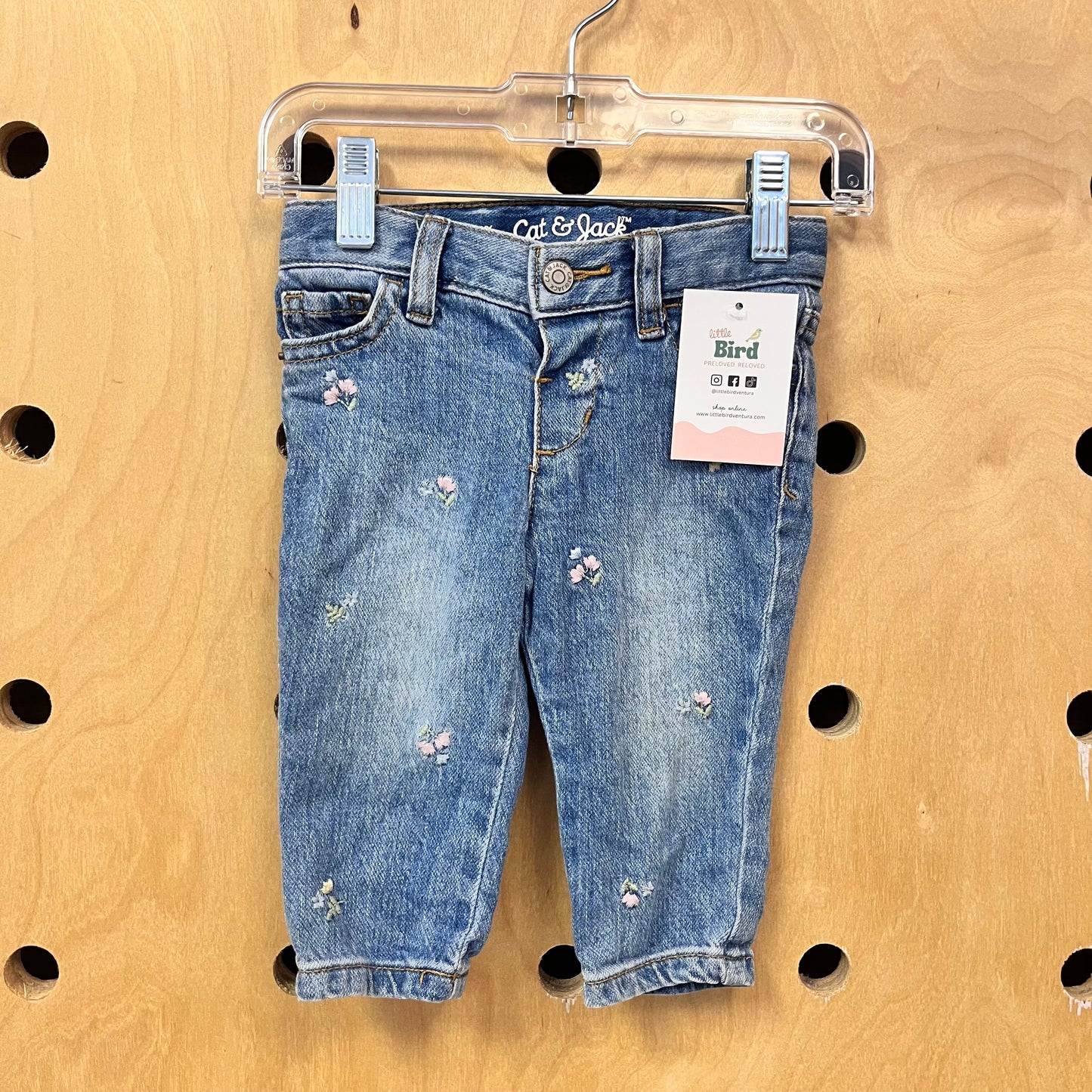 Embroidered Floral Skinny Denim