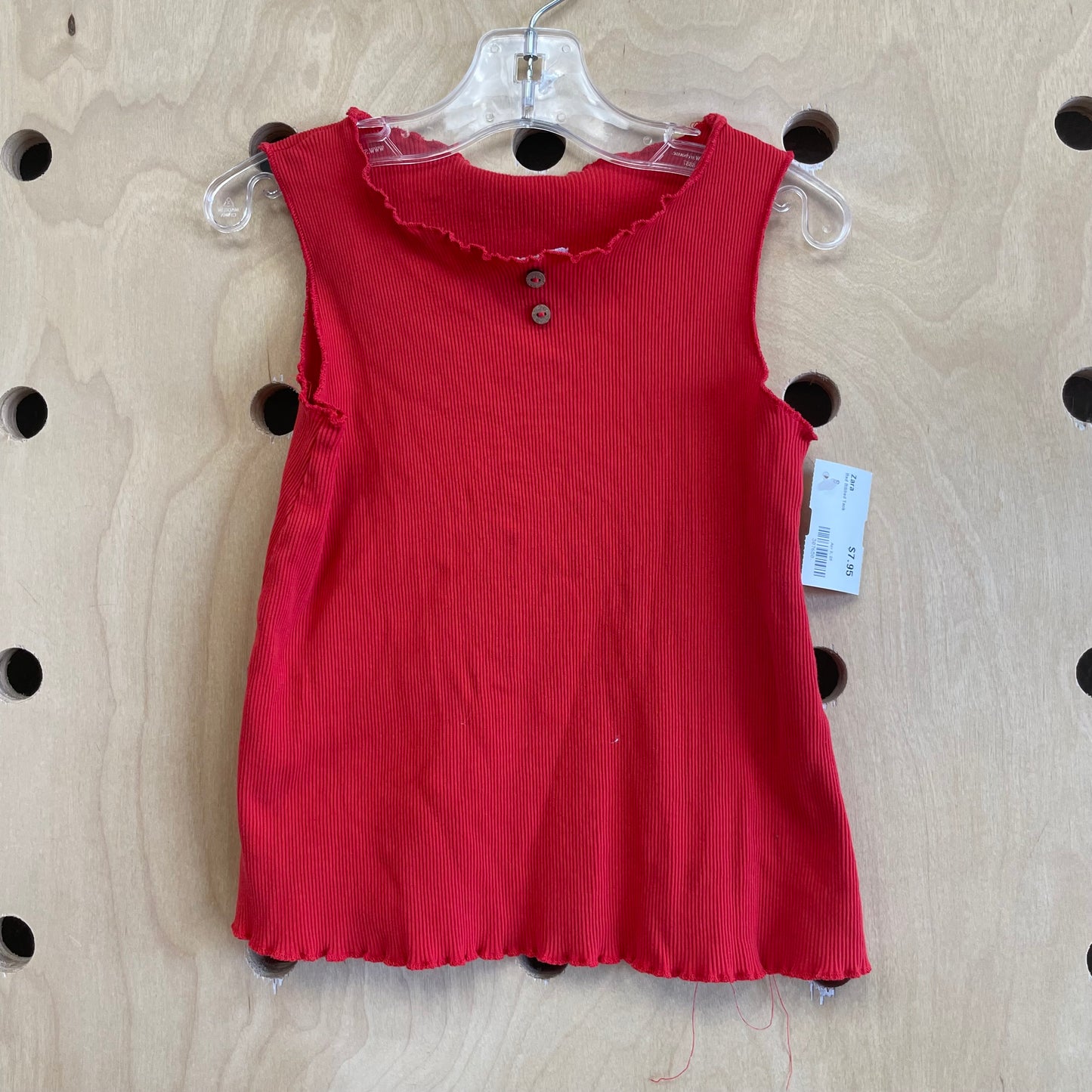 Red Ribbed Tank