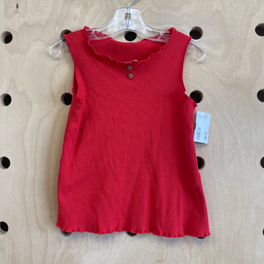 Red Ribbed Tank