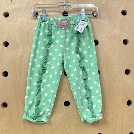 Green Polka Dot Ruffle Pants