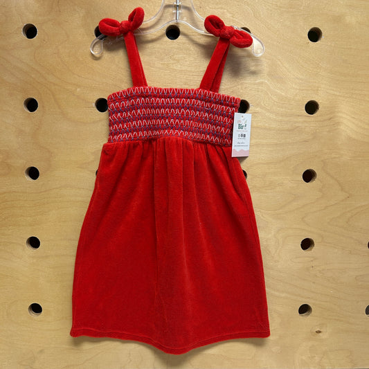 Red Patriotic Smocked Cover Up