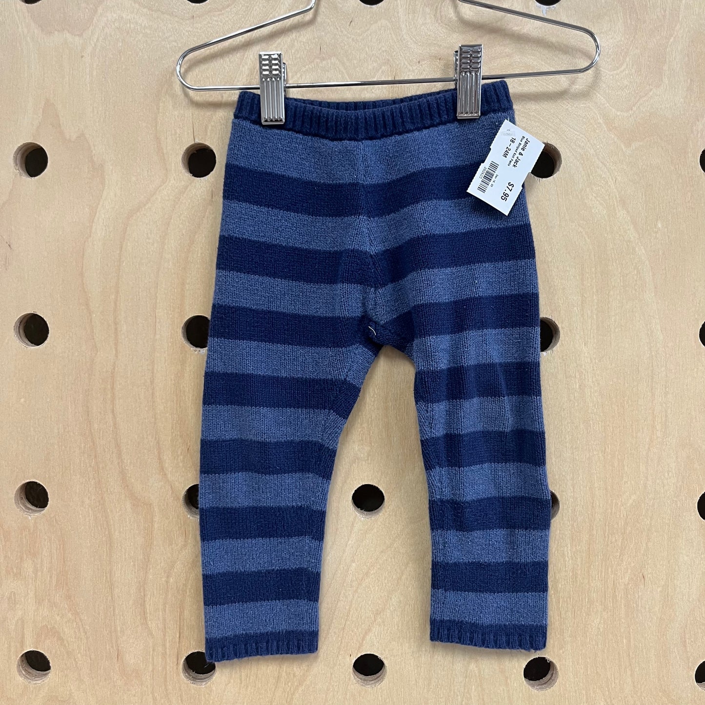Blue Striped Knit Pants