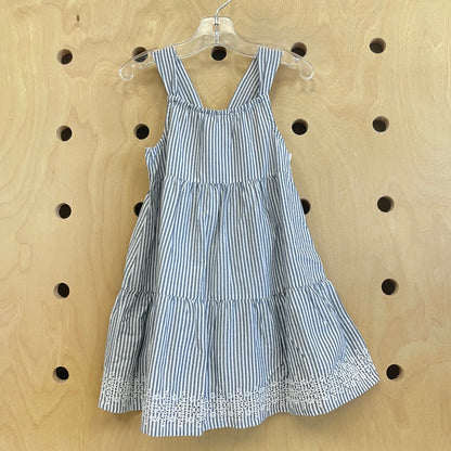 Grey + White Striped Eyelet Dress NEW!