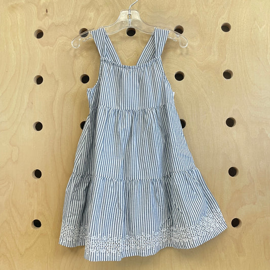 Grey + White Striped Eyelet Dress NEW!