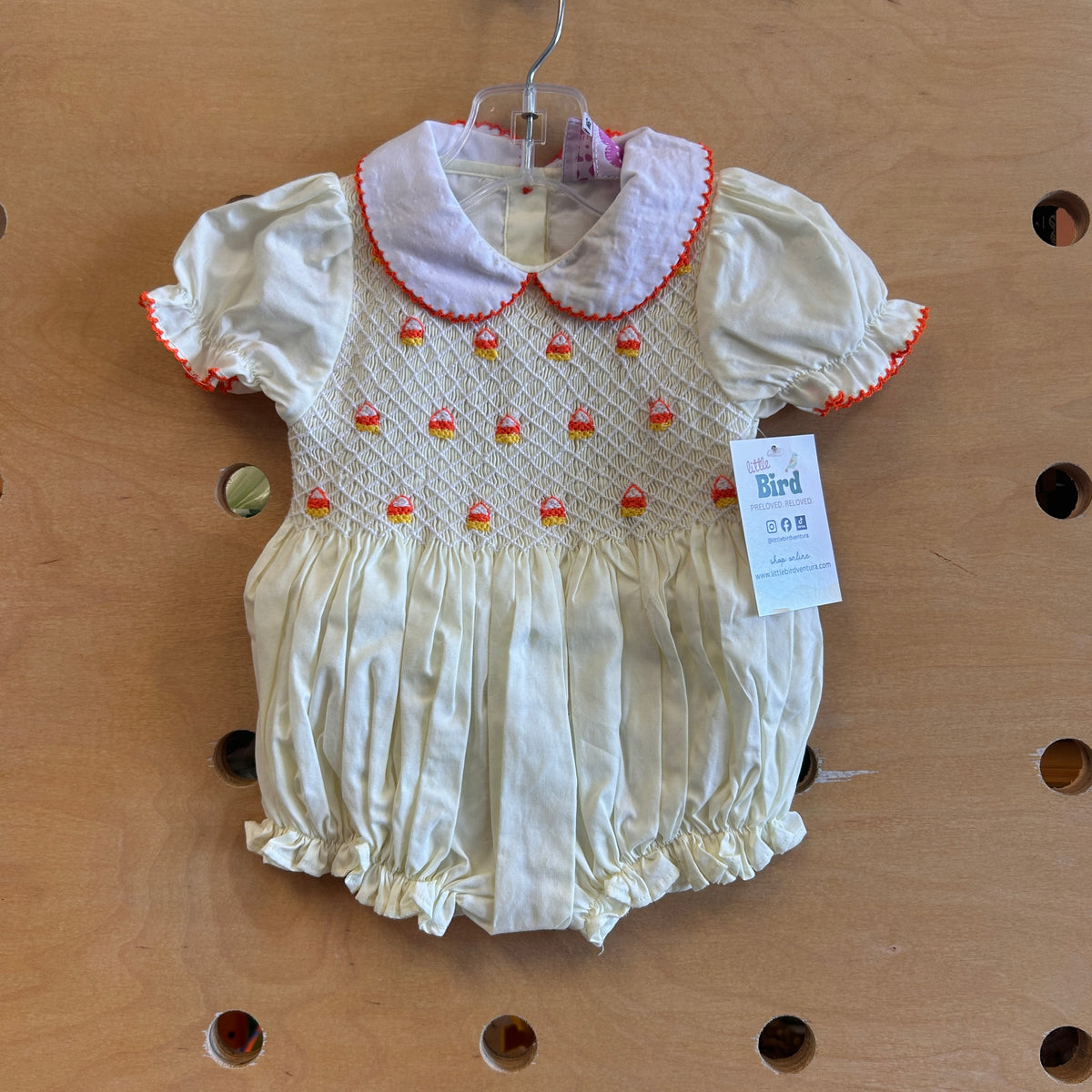 Yellow Candycorn Smocked Romper