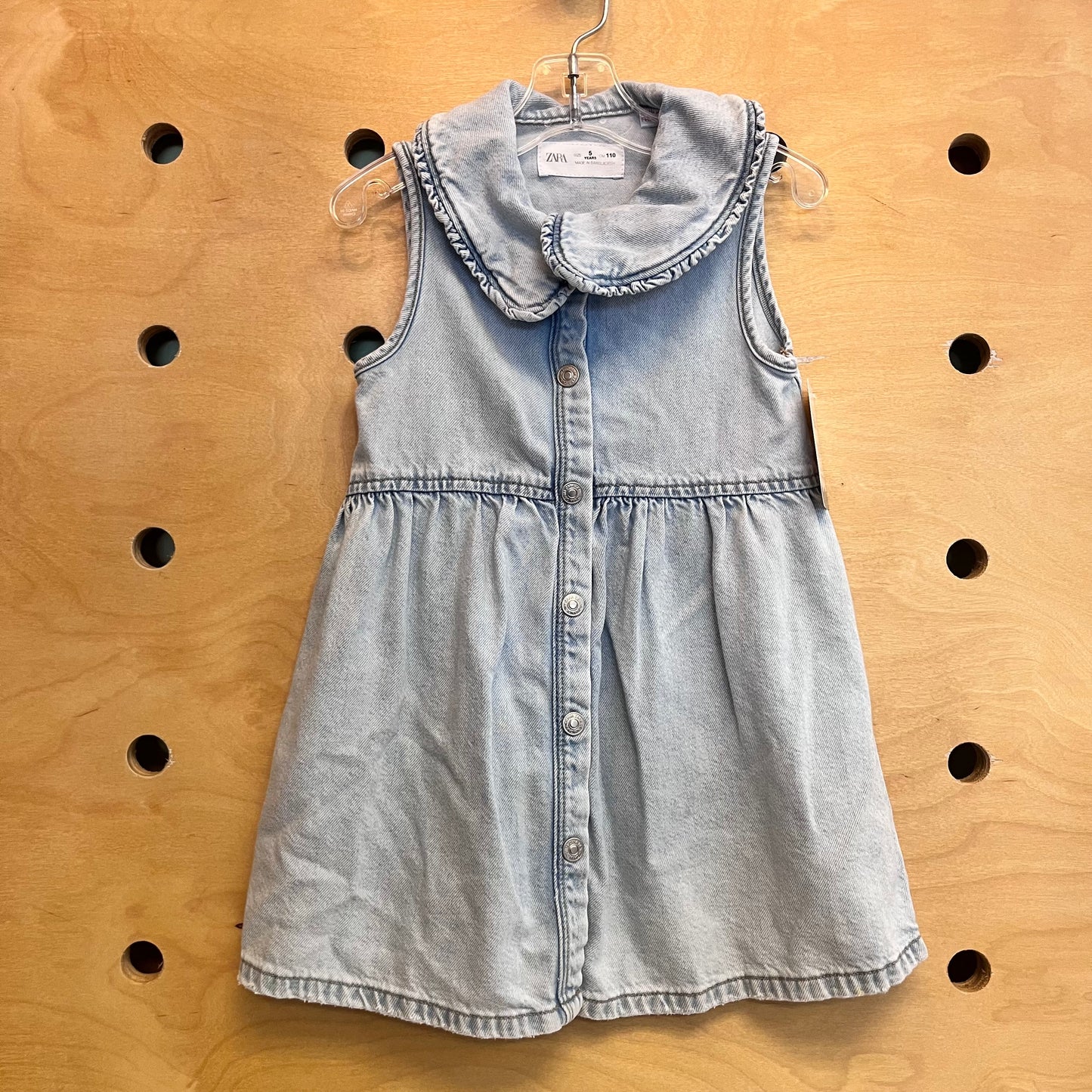 Light Wash Snap Denim Collar Dress